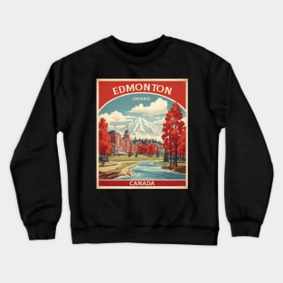 Edmonton Canada Vintage Poster Tourism Crewneck Sweatshirt